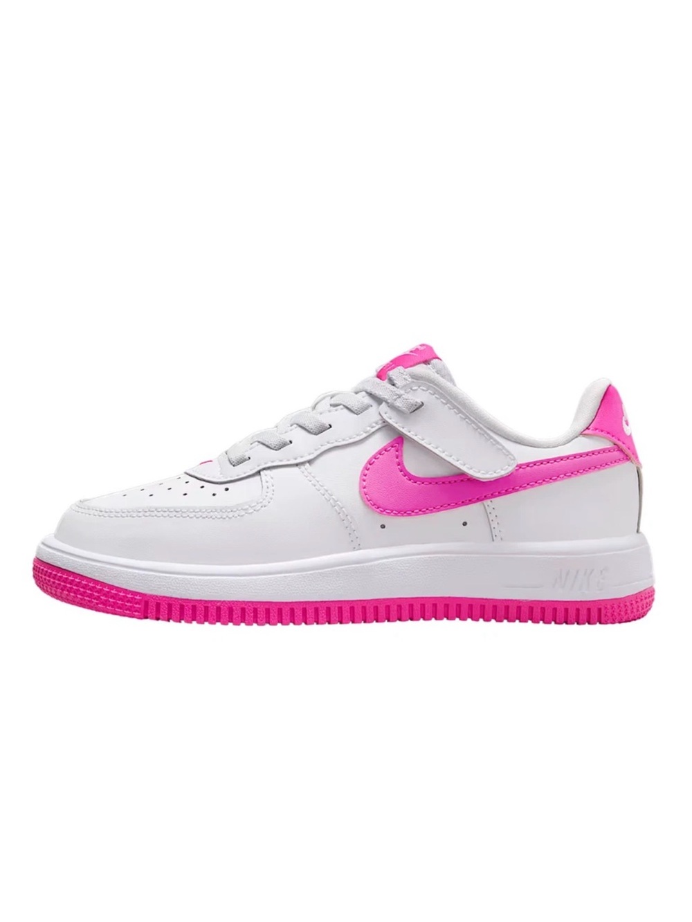 NIB Little Kid PS Nike Force 1 Low EasyOn White Laser Fuchsia  FN0237-102